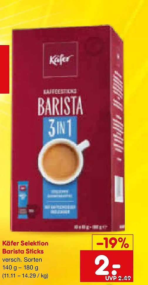 Köfer Selektion Barista Sticks versch. Sorten 140 g – 180 g