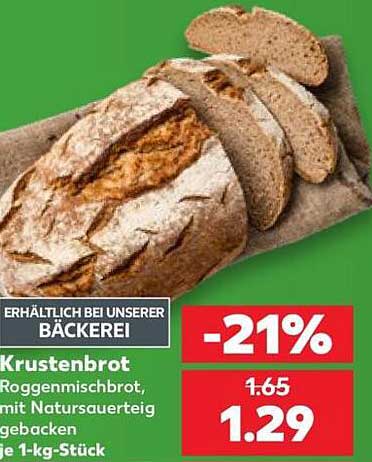 Krustenbrot Roggenmischbrot, mit Natursauerteig gebacken je 1-kg-Stück