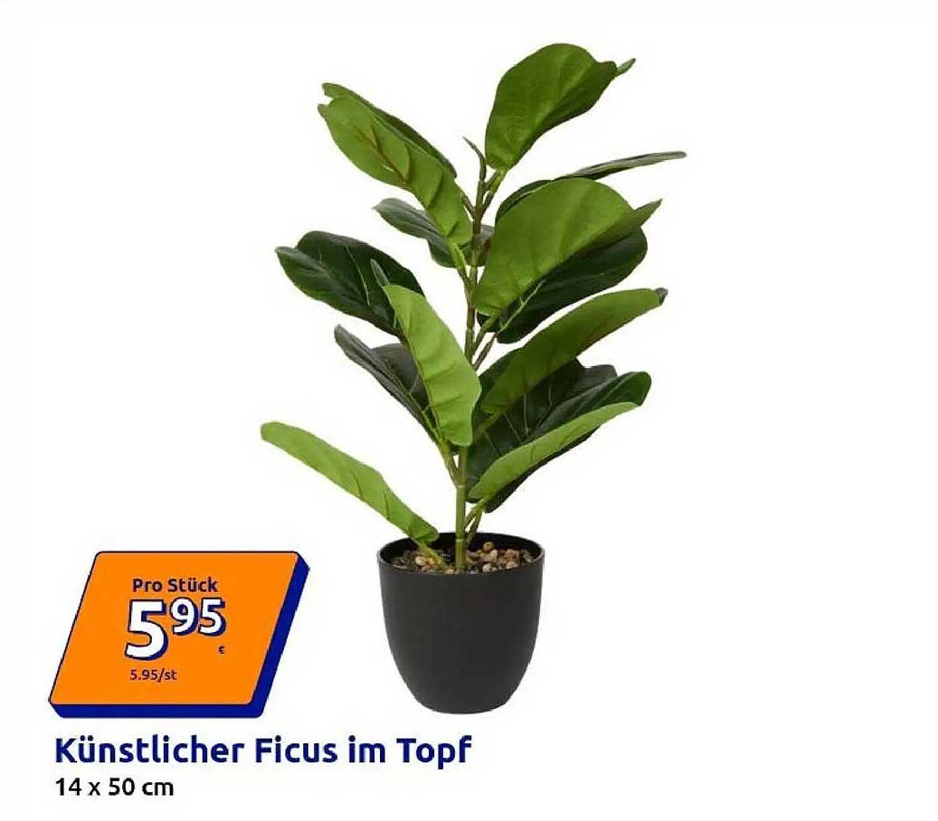 Künstlicher Ficus im Topf 14 x 50 cm