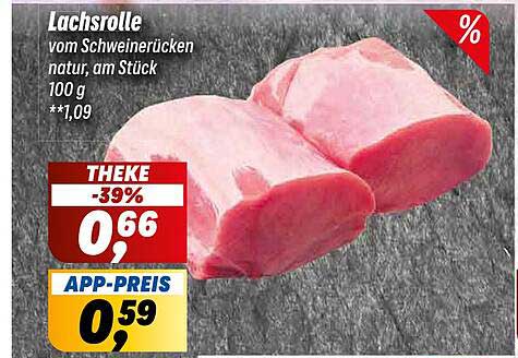 Lachsröllle vom Schweinerücken natur, am Stück 100 g