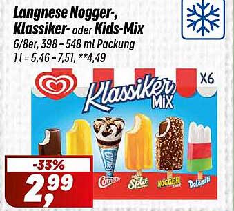 Langnese Nogger, Klassiker- oder Kids-Mix