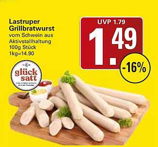 Lastruper Grillbratwurst vom Schwein aus Aktivstallhaltung 100g Stück