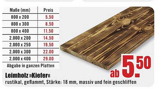 Leimholz »Kiefer«