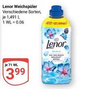 Lenor Weichspüler Verschiedene Sorten, je 1,491 l, 1 WL = 0.06