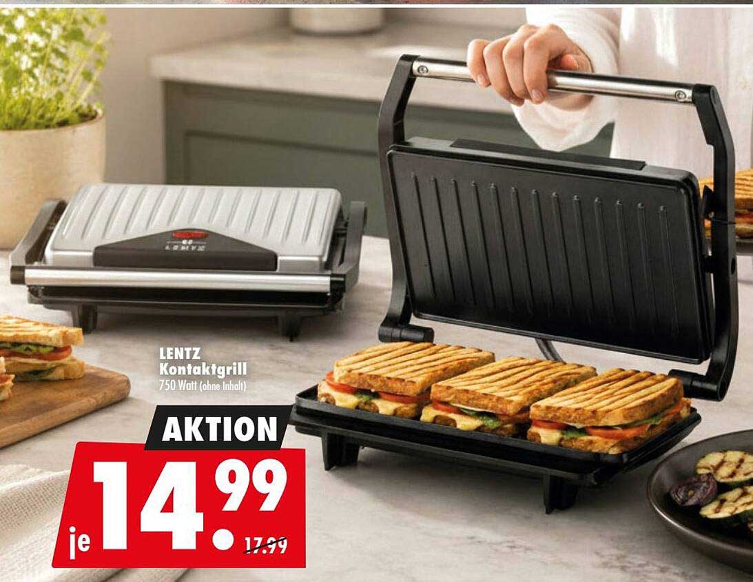 LENTZ Kontaktgrill 750 Watt (ohne Inhalt)