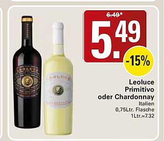 Leoluce Primitivo oder Chardonnay