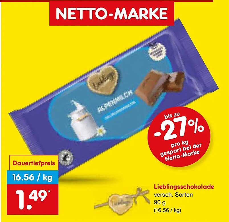 Lieblingsschokolade versch. Sorten 90 g