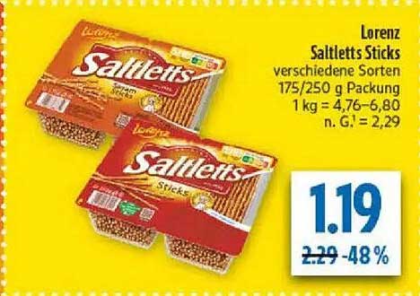 Lorenz Saltletts Sticks verschiedene Sorten 175/250 g Packung