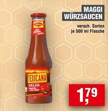MAGGI WÜRZSAUCEN versch. Sorten je 500 ml Flasche
