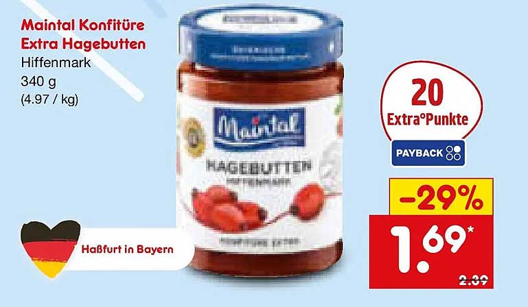 Maintal Konfitüre Extra Hagebutten