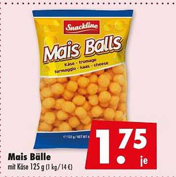 Mais Bälle mit Käse 125 g (1 kg / 14 €)