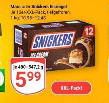 Mars oder Snickers Eisriegel