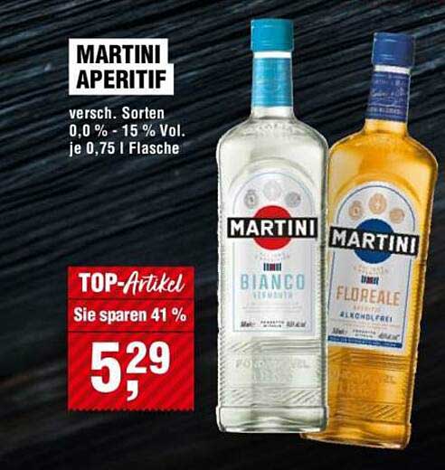 MARTINI APERITIF versch. Sorten 0,0 % - 15 % Vol. je 0,75 l Flasche