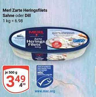 Meri Zarte Heringsfilets Sahne oder Dill