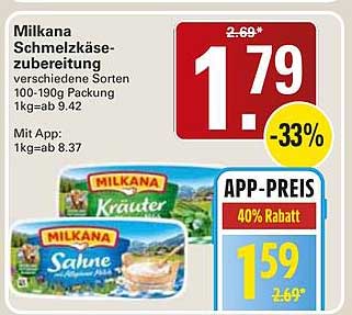 Mikana Schmelzkäse-zubereitung verschiedene Sorten 100-190g Packung