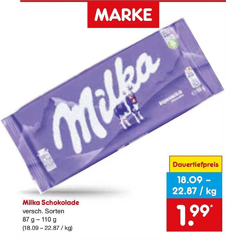 Milka Schokolade versch. Sorten 87 g – 110 g