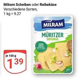 Milram Scheiben oder Reibekäse Verschiedene Sorten, 1 kg = 9.27