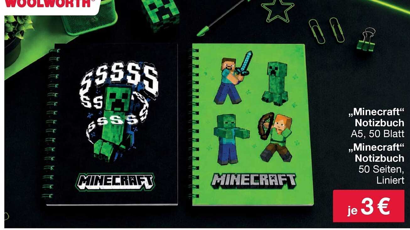 „Minecraft“ Notizbuch A5, 50 Blatt