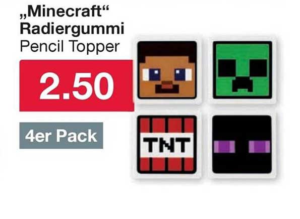 „Minecraft“ Radiergummi Pencil Topper