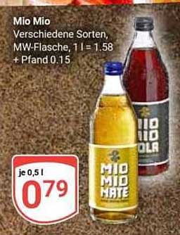 Mio Mio Verschiedene Sorten, MW-Flasche, 1 l = 1,58 + Pfand 0,15