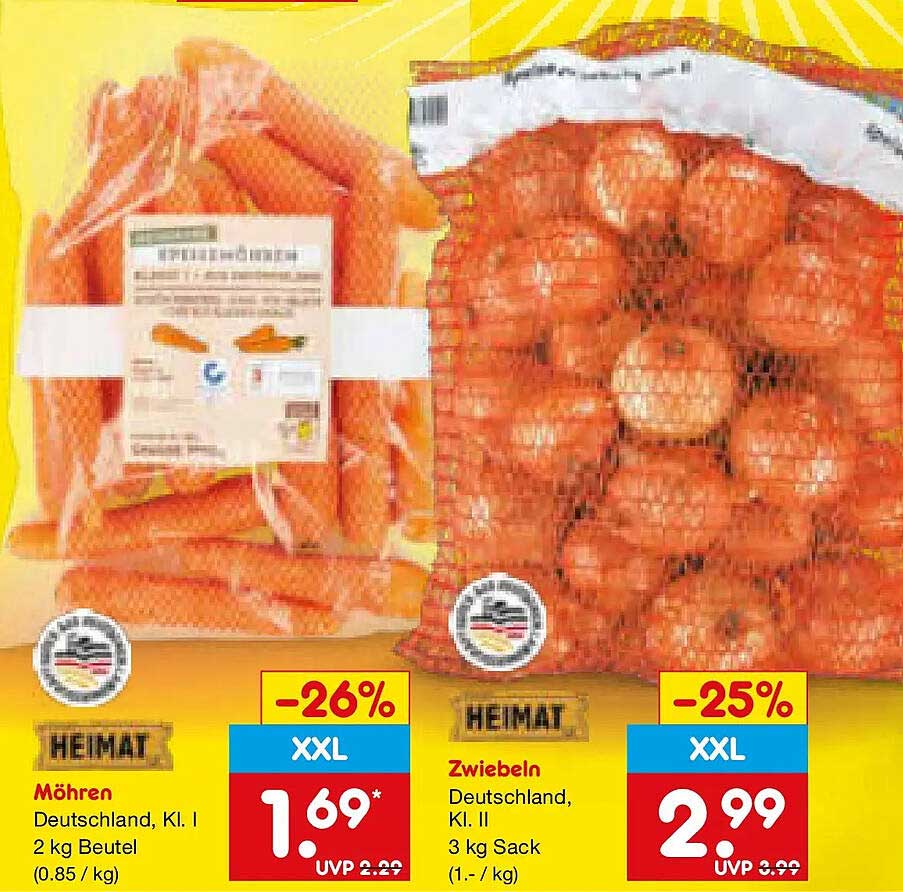 Möhren Deutschland, Kl. I 2 kg Beutel