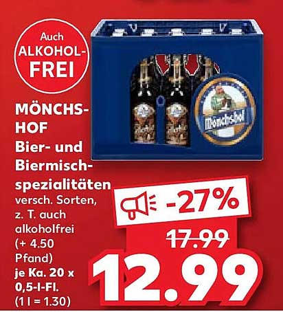 MÖNCHS-HOF Bier- und Biermischspezialitäten