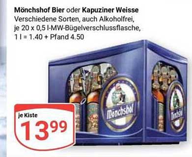 Mönchshof Bier oder Kapuziner Weisse