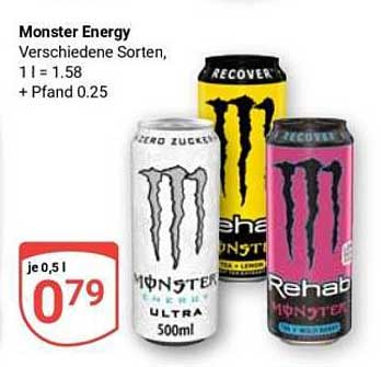 Monster Energy Verschiedene Sorten, 1 l = 1.58 + Pfand 0.25