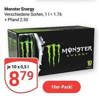 Monster Energy Verschiedene Sorten, 1 l = 1.76 + Pfand 2.50