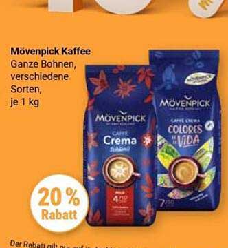 Mövenpick Kaffee Ganze Bohnen, verschiedene Sorten, je 1 kg