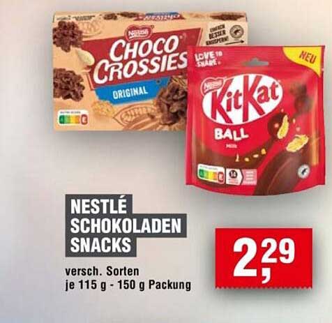 NESTLÉ SCHOKOLADEN SNACKS versch. Sorten je 115 g - 150 g Packung