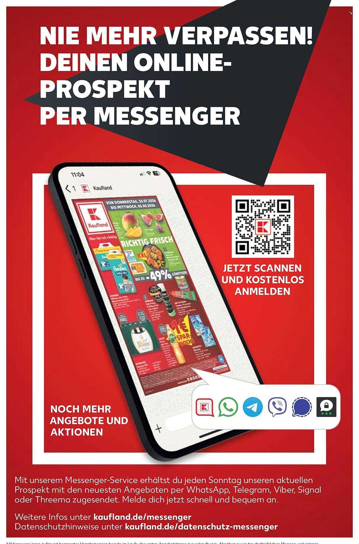 NIE MEHR VERPASSEN! DEINEN ONLINE-PROSPEKT PER MESSENGER