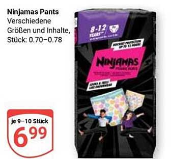 Ninjamas Pants Verschiedene Größen und Inhalte, Stück: 0.70–0.78