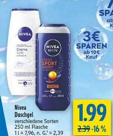 Nivea Duschgel verschiedene Sorten 250 ml Flasche