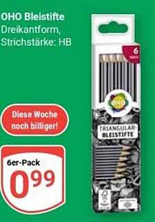 OHO Bleistifte Dreikantform, Strichstärke: HB