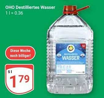 OHO Destilliertes Wasser 1 l = 0.36 Diese Woche noch billiger!