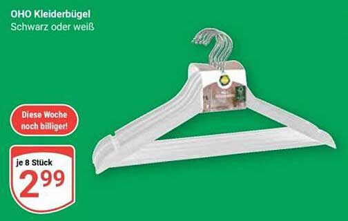 OHO Kleiderbügel Schwarz oder weiß