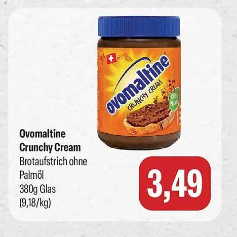 Ovomaltine Crunchy Cream Brotaufstrich ohne Palmöl 380g Glas (9,18/kg)