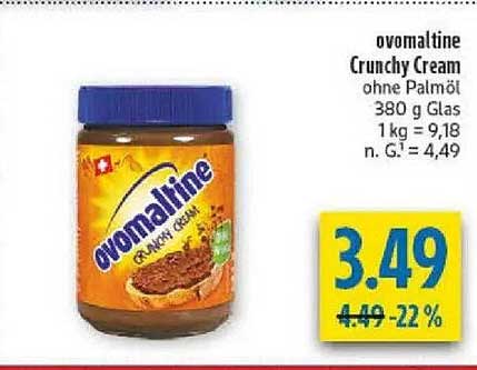 Ovomaltine Crunchy Cream ohne Palmöl 380 g Glas