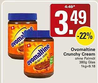 Ovomaltine Crunchy Cream ohne Palmöl 380g Glas 1kg=9.18