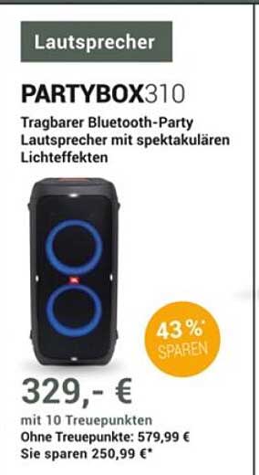 PARTYBOX310 Tragbarer Bluetooth-Party Lautsprecher mit spektakulären Lichteffekten