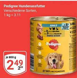 Pedigree Hundenassfutter Verschiedene Sorten, 1 kg = 3.11