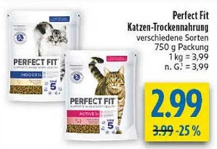 Perfect Fit Katzen-Trockennahrung verschiedene Sorten 750 g Packung