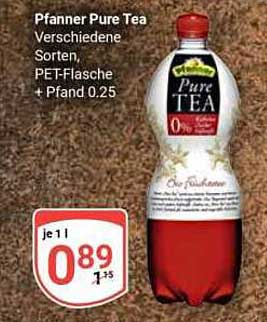 Pfanner Pure Tea Verschiedene Sorten, PET-Flasche + Pfand 0.25