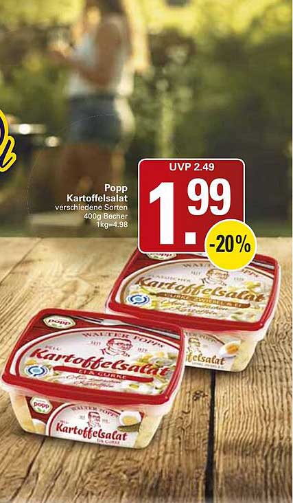 Popp Kartoffelsalat verschiedene Sorten 400g Becher