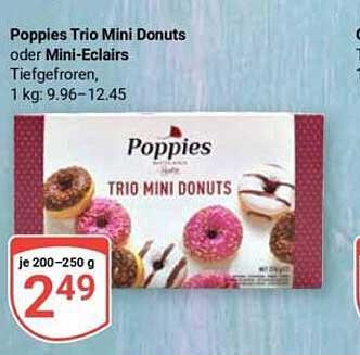 Poppies Trio Mini Donuts oder Mini-Eclairs