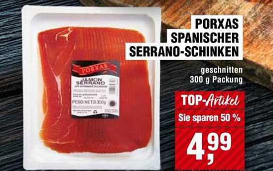 PORXAS SPANISCHER SERRANO-SCHINKEN geschnitten 300 g Packung