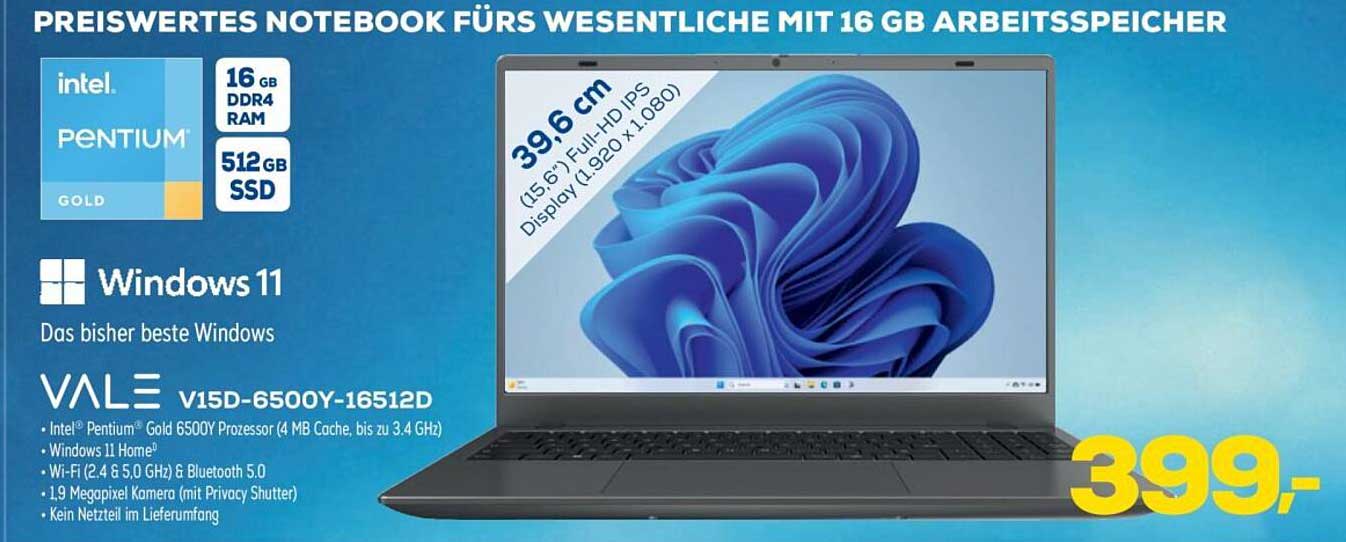 PREISWERTES NOTEBOOK FÜRS WESENTLICHE MIT 16 GB ARBEITSSPEICHER