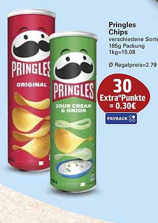 Pringles Chips verschiedene Sorten 185g Packung 1kg=15.08