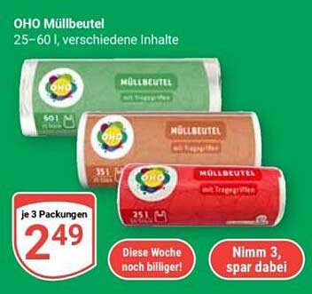 QHO Müllbeutel 25–60 l, verschiedene Inhalte